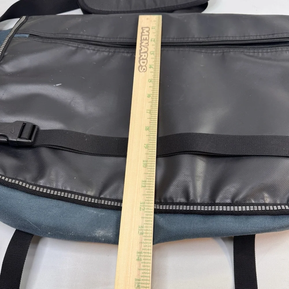 Vintage Nike Messenger Bag Laptop School Travel Bookbag Crossbody Blue Black